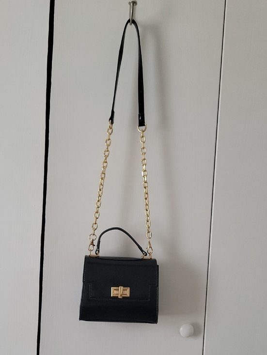 Aldo Handbags - Aldo Black Mini Top-Handle Crossbody with Gold Chain